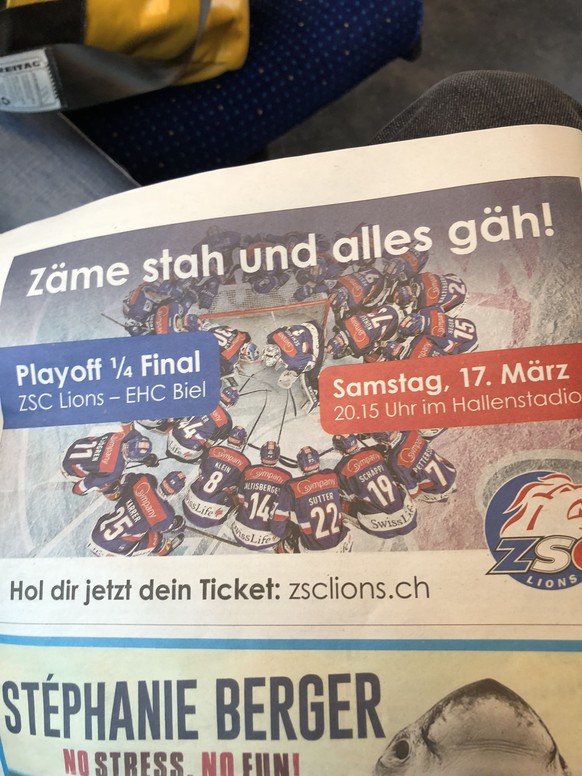 Zugs «Bundesamt für Hockey» gegen die grosse Zürcher Hockey-Oper
Die Werbeabteilung ist auch ganz aus dem Häuschen und vergisst, gegen wen sie spielen...