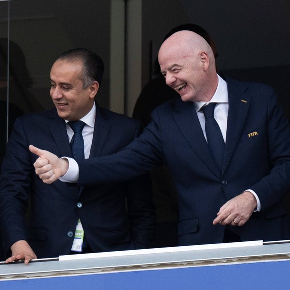 260616 FIFA president Giovanni Vincenzo Infantino in the stands during the FIFA World Cup, WM, Weltmeisterschaft, Fussball 2026 football match between Argentina and Algeria on June 16, 2026 in Kansas  ...