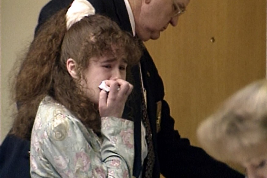 In this image from video provided by WBIR-TV, Christa Pike cries after being sentenced to death on March 30, 1996 in Knoxville, Tenn. (WBIR-TV via AP)
Christa Pike