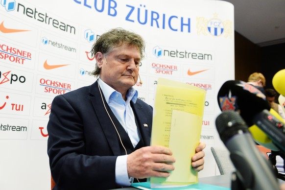 27.05.2016; Zuerich; Fussball Super League; FC Zuerich; Praesident Ancillo Canepa (FCZ) an der Pressekonferenz
(Steffen Schmidt/freshfocus)