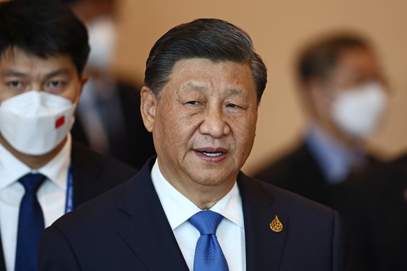 FILE - China's President Xi Jinping arrives to attend the APEC Economic Leaders Meeting during the Asia-Pacific Economic Cooperation, APEC summit, Saturday, Nov. 19, 2022, in Bangkok, Thailand. Chines ...