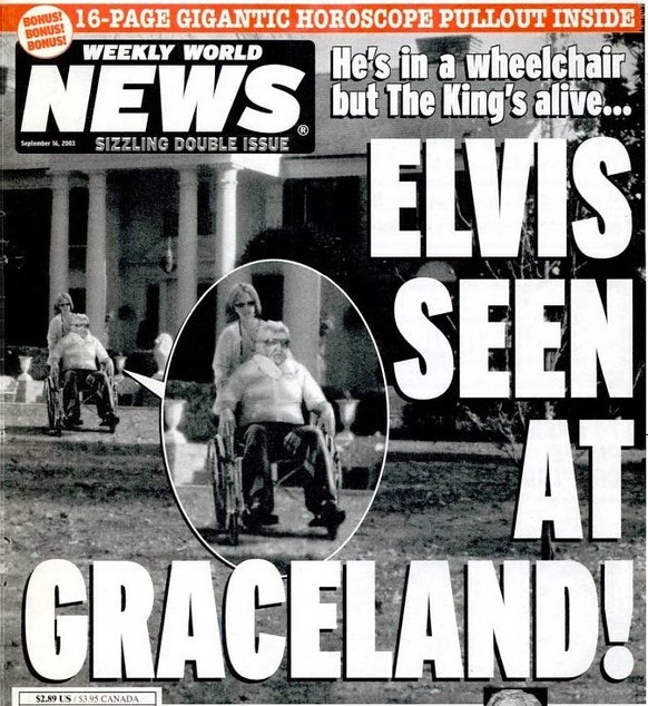 elvis presley fake news conspiracy verschwörung http://shewasabird.blogspot.ch/2013/12/elvis-is-alive-weekly-world-news-elvis.html