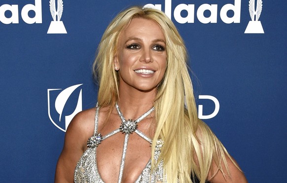 FILE - Britney Spears appears at the 29th annual GLAAD Media Awards in Beverly Hills, Calif., on April 12, 2018. A judge has found that there is enough evidence against a man once briefly married to S ...