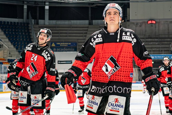 Basel, Switzerland, November 14 2025: Brett Supinski after the Swiss League Ice hockey, Eishockey game between EHC Basel and EHC Visp at St. Jakob-Arena in Basel, Switzerland. Marc Mutzner / SPP PUBLI ...