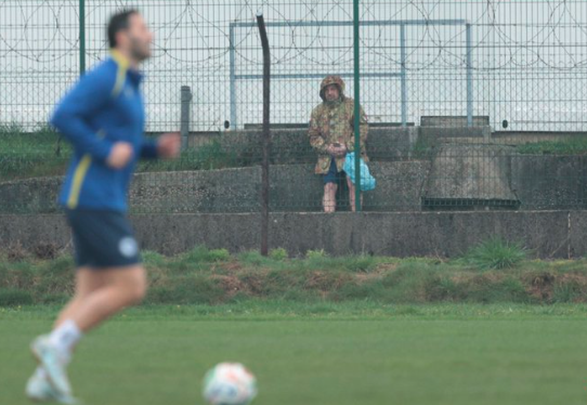 Le soldat italien lors de l'entraînement de la Bosnie.