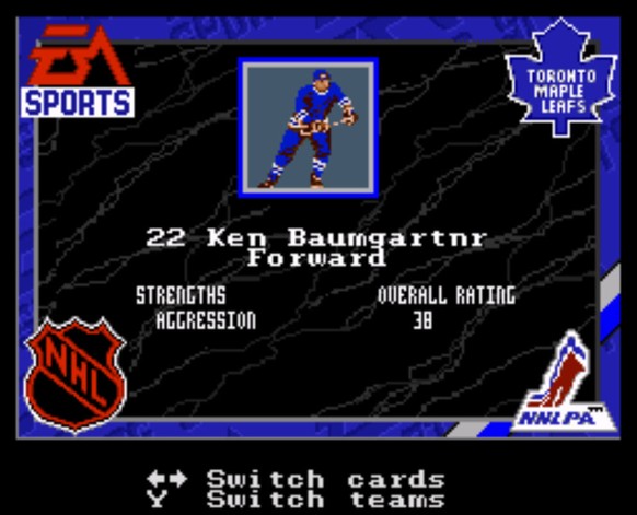 Das sind die besten Spieler in NHL 17 â leider ist nur ein Schweizer in den Top 50
Bei NHL 94 sah es noch so aus (hihi):