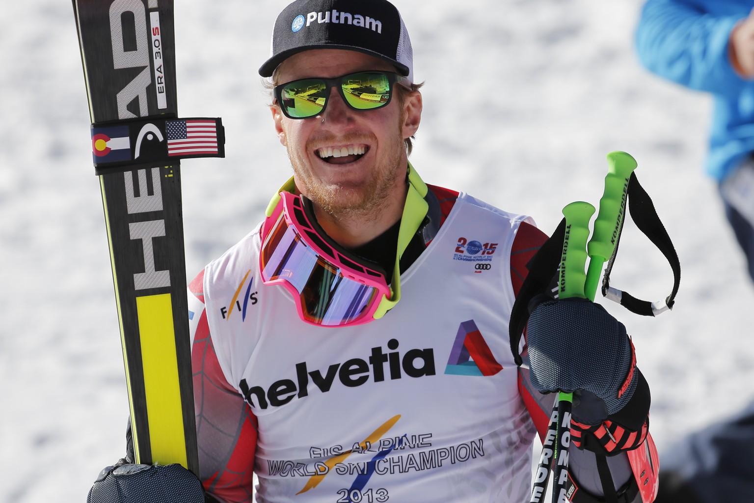 Ted Ligety ist der strahlende Sieger des WM-Riesenslaloms.