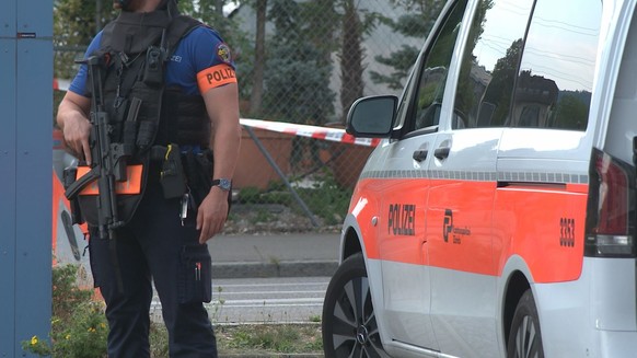 Die Polizei war mit einem Grossaufgebot im Einsatz.