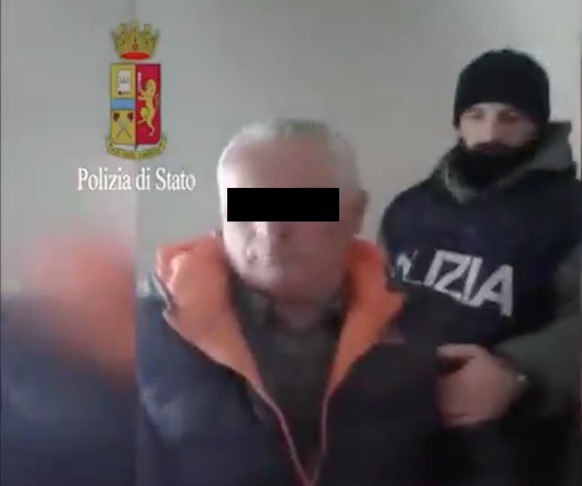 Mafioso bei der Verhaftung.