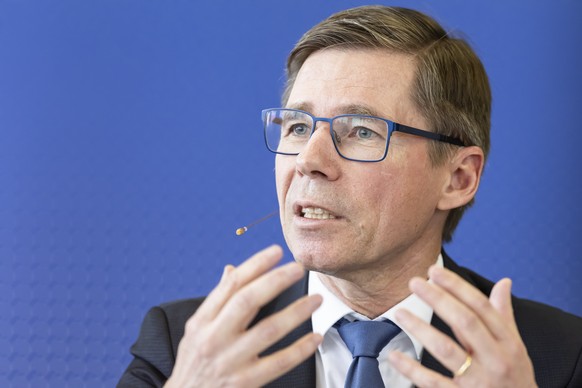 Joel Mesot, Praesident of the ETH Zurich attends a news conference on a donation of the Dieter Schwarz Foundation (DSS) and a teaching and research center of ETH Zurich in Heilbronn, Germany, on Frida ...