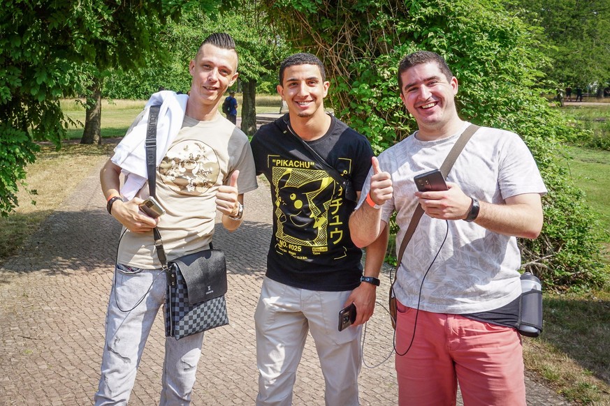 Kevin (l), Abdi (m) und Nico hatten großen Spass in Berlin