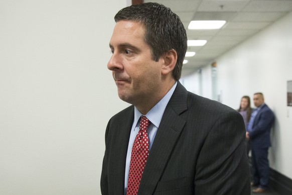 epa06486252 Chairman of the House Permanent Select Committee on Intelligence Devin Nunes leaves after a House Republican Conference meeting on Capitol Hill in Washington, DC, USA, 30 January 2018. Rep ...