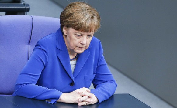 Eine nachdenkliche Angela Merkel.