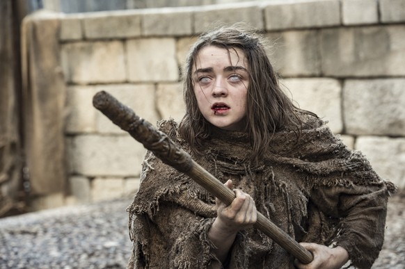 This image released by HBO shows Maisie Williams as Arya Stark in a scene from, &quot;Game of Thrones,&quot; premiering its sixth season on Sunday at 9 p.m. (Macall B. Polay/HBO via AP)
