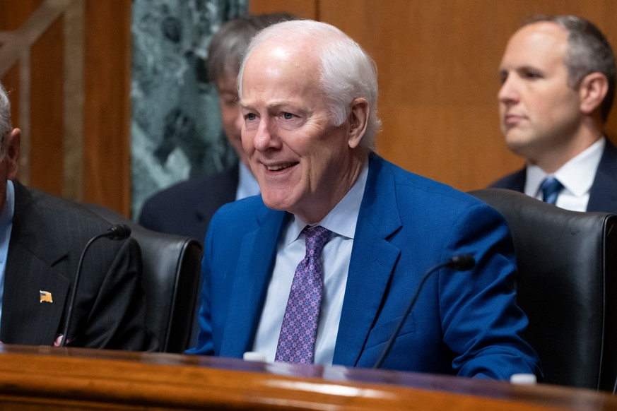 Sen. John Cornyn, R-Texas, arrives for a hearing of the Senate Finance Committee on Capitol Hill, Thursday, July 30, 2026, in Washington. (AP Photo/Mark Schiefelbein)
John Cornyn
