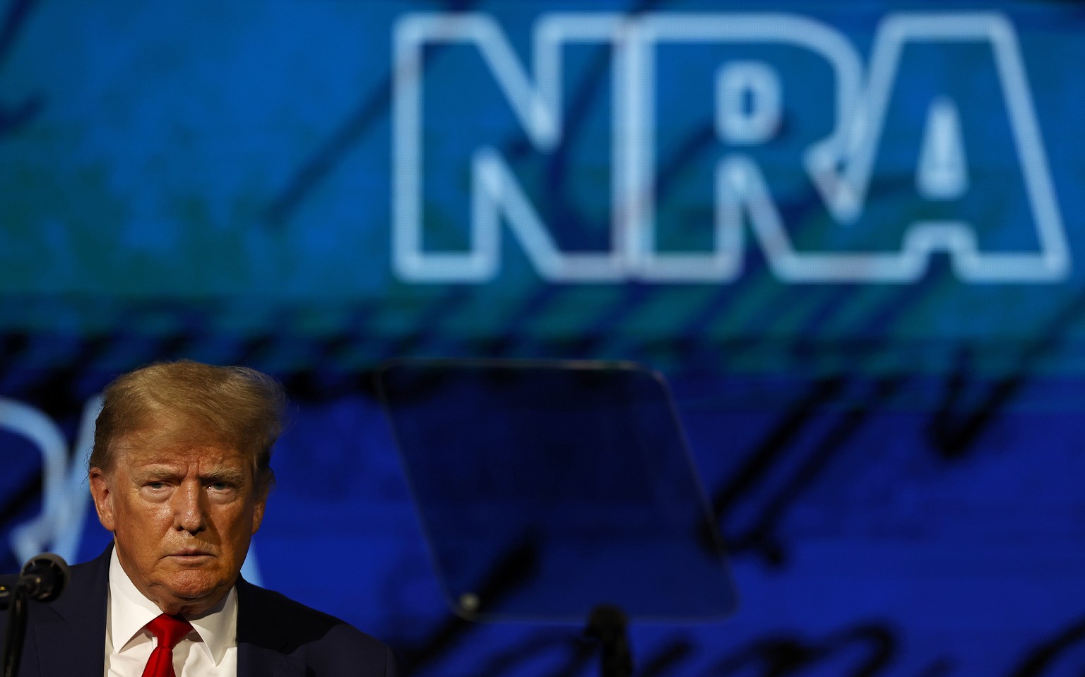Der frühere US-Präsident Donald Trump am Freitag beim Jahreskongress der National Rifle Association (NRA)