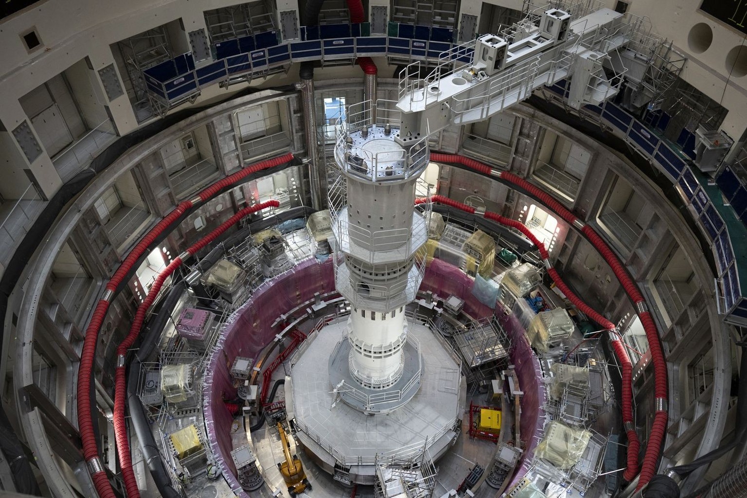 The ITER Tokamak machine is pictured in Saint-Paul-Lez-Durance, France, Thursday, Sept. 9, 2021. Scientists at the International Thermonuclear Experimental Reactor in southern France took delivery of  ...