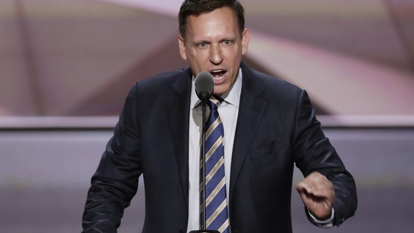 FILE - In this July 21, 2016, file photo, entrepreneur Peter Thiel speaks during the final day of the Republican National Convention in Cleveland. The Silicon Valley data-mining firm Palantir Technolo ...