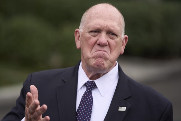 White House border czar Tom Homan speaks with reporters at the White House, Thursday, May 29, 2025, in Washington. (AP Photo/Evan Vucci)
Tom Homan