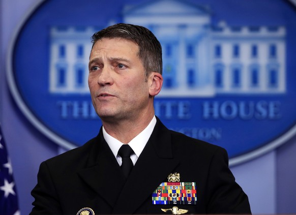 White House physician Dr. Ronny Jackson speaks to reporters during the daily press briefing in the Brady press briefing room at the White House, in Washington, Tuesday, Jan. 16, 2018. (AP Photo/Manuel ...