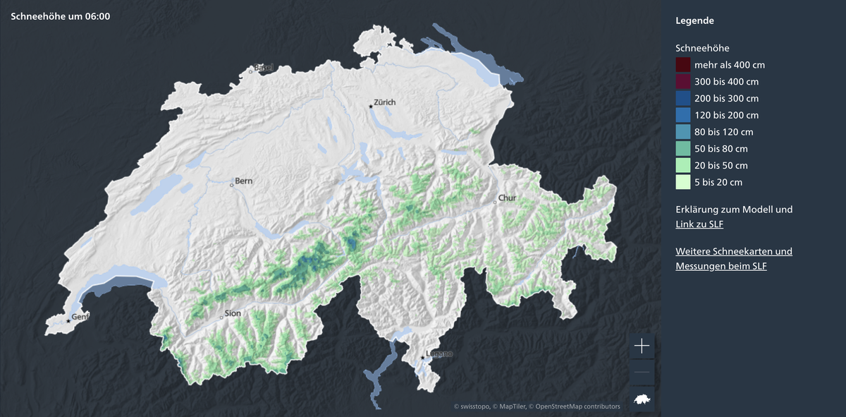 Hier liegt am 13. November 2025 Schnee in der Schweiz.
