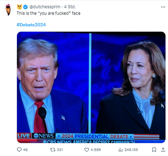 Meme zum TV-Duell Donald Trump und Kamala Harris