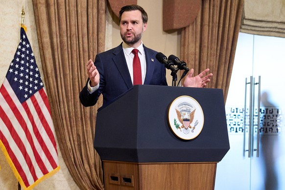 Vice President JD Vance speaks during a news conference after meeting with representatives from Pakistan and Iran, Sunday, April 12, 2026, in Islamabad. (AP Photo/Jacquelyn Martin, Pool)
Pakistan US I ...