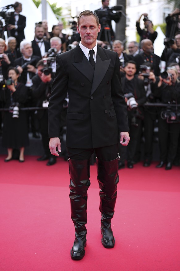Alexander Skarsgard poses for photographers upon arrival at the premiere of the film &#039;The Phoenician Scheme&#039; at the 78th international film festival, Cannes, southern France, Sunday, May 18, ...