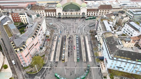 Tatort aus Drohnenperspektive: der Centralbahnplatz.