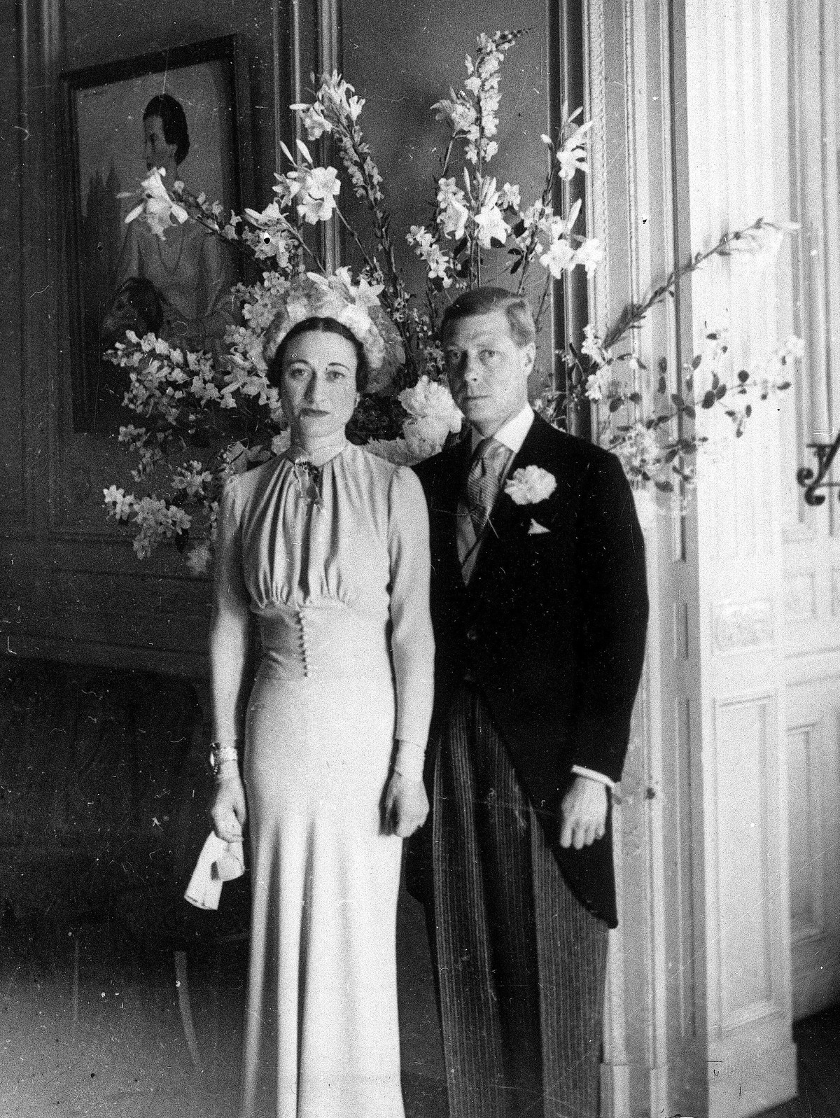 FILE - This June 3, 1937 photo shows Wallis Simpson and Britain's Edward VIII, the Duke and Duchess of Windsor, after their wedding at the Chateau de Cande near Tours, France. Simpson, the twice- ...