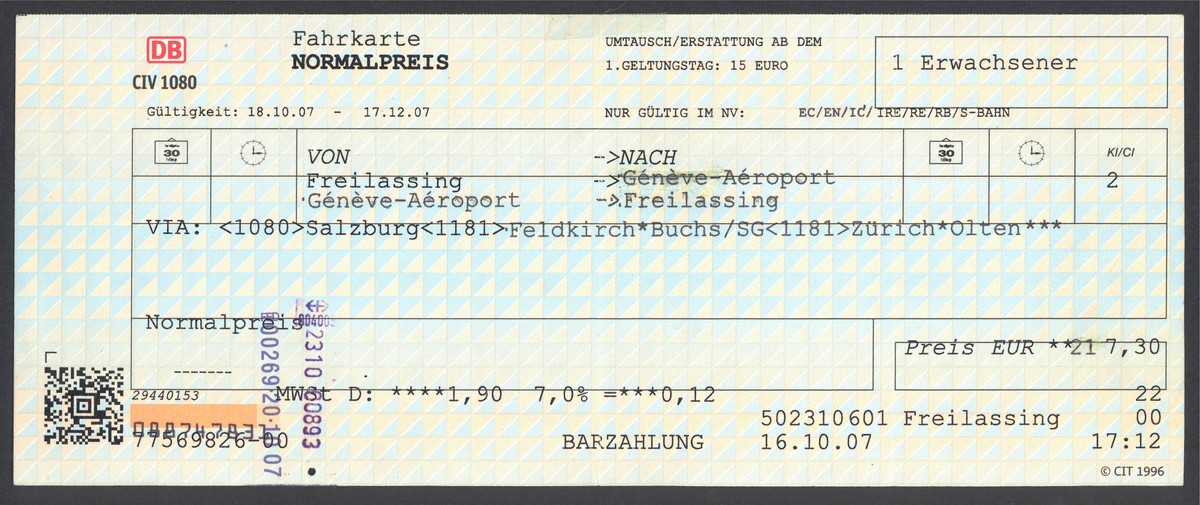 Irgendetwas stimmt da nicht: Von Freilassing bis Génève-Aéroport.