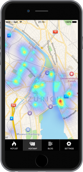 Die Heatmap zeigt an, wo es am heissesten zu und her geht.