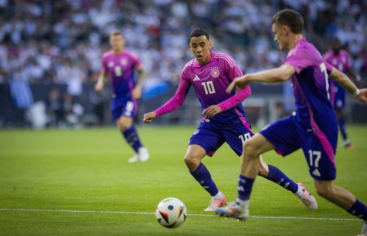 M�nchengladbach, Germany. 07th Jun 2024. Jamal Musiala DFB Florian Wirtz DFB Deutschland - Griechenland 07.06.2024 *** M�nchengladbach, Germany 07th Jun 2024 Jamal Musiala DFB Florian Wirtz DFB German ...