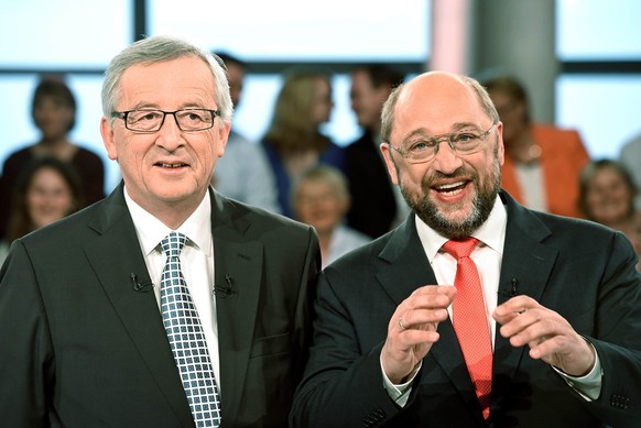 Jean-Claude Juncker (l.) und Martin Schulz erheben Anspruch auf das Kommissionspräsidium.