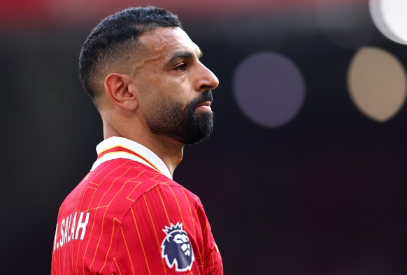 epa12092200 Mohamed Salah of Liverpool look on during the English Premier League soccer match between Liverpool FC and Arsenal FC, in Liverpool, Britain, 11 May 2025. EPA/ASH ALLEN EDITORIAL USE ONLY. ...
