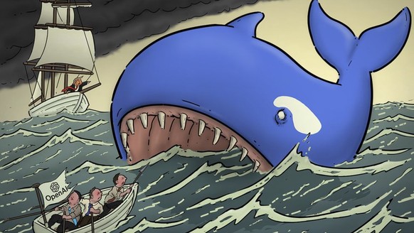 DeepSeek Karikatur