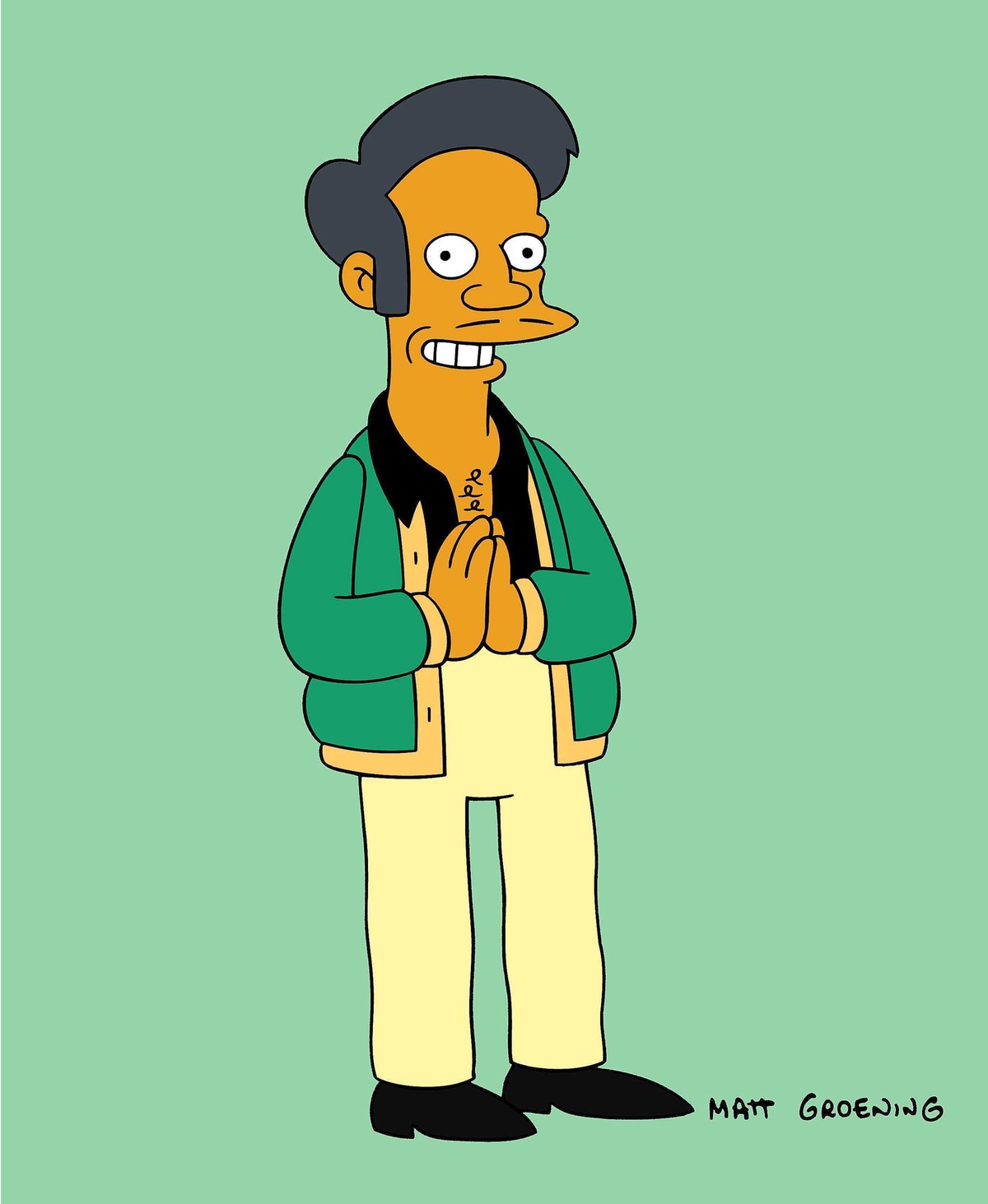 This image released by Fox shows the character Apu, an Indian shop owner featured on "The Simpsons," animated series. Fox says it trusts the creators of the series to handle the show's  ...