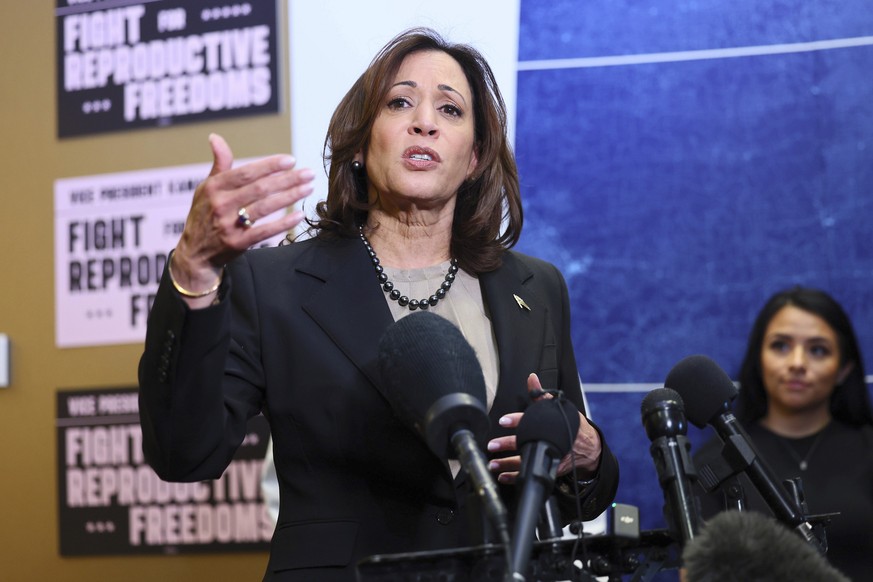FILE - Vice President Kamala Harris speaks at Planned Parenthood, March. 14, 2024, in St. Paul, Minn. Planned Parenthood will spend $40 million ahead of November&#039;s elections to bolster President  ...