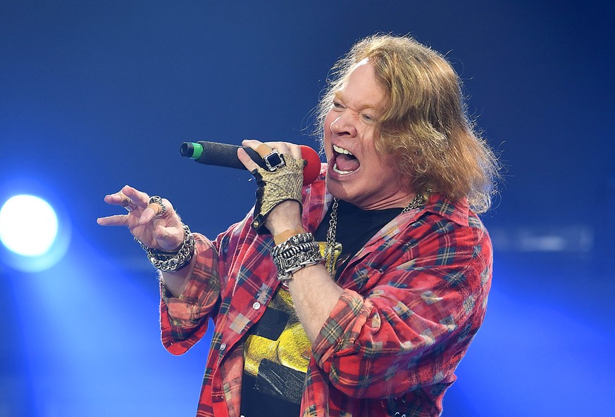 Axl Rose of the band AC/DC performs at the Olympic Stadium in London, Saturday, June 4, 2016. (Photo by Mark Allan/Invision/AP)-