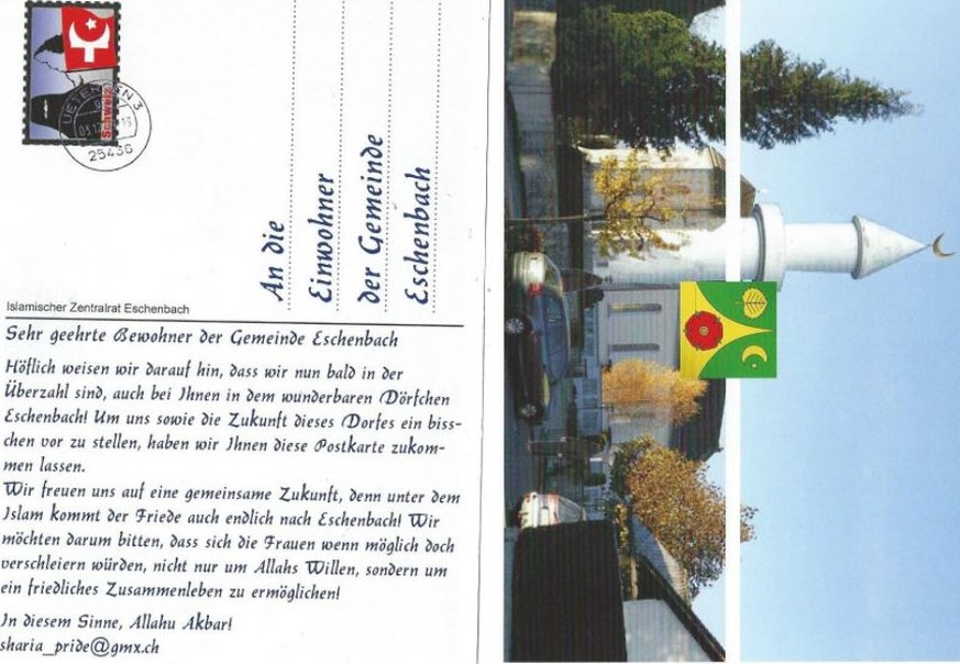 Urheber unbekannt: Diese Postkarte sorgt derzeit in der Zürichsee-Region für Verwunderung.