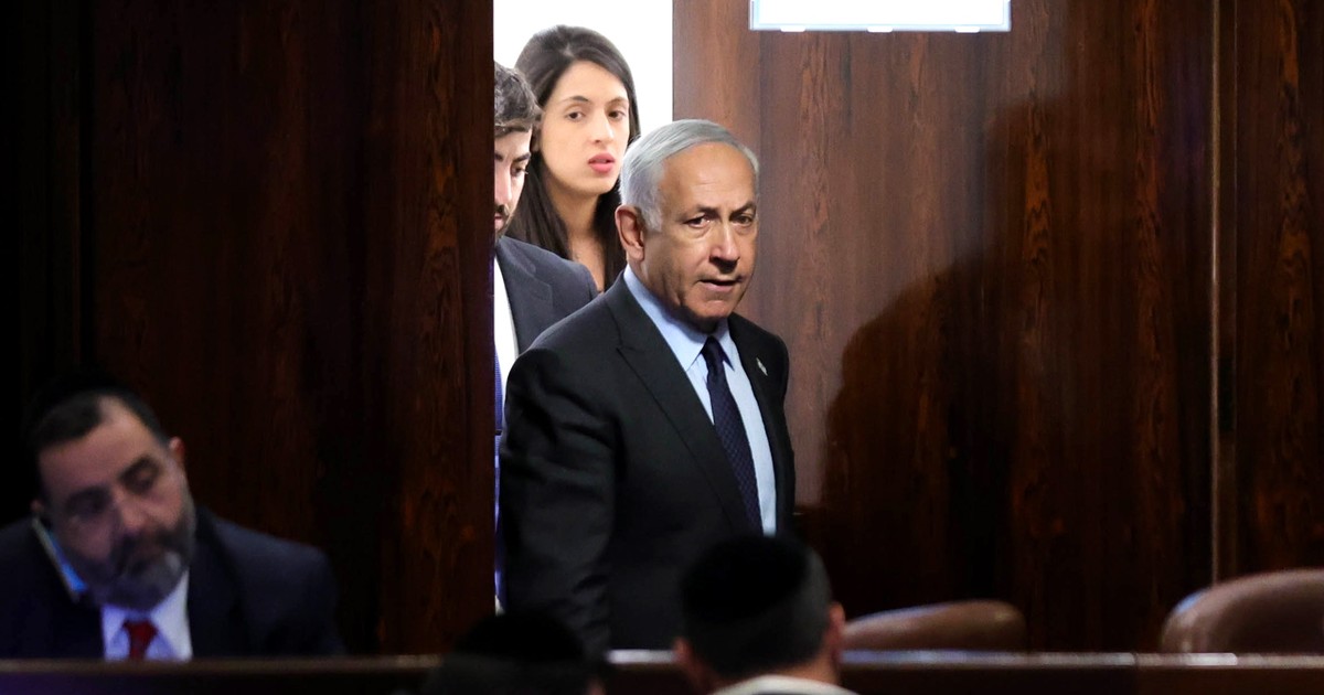 Le Premier ministre israélien Netanyahou à la Knesset, lundi 27 mars 2023.