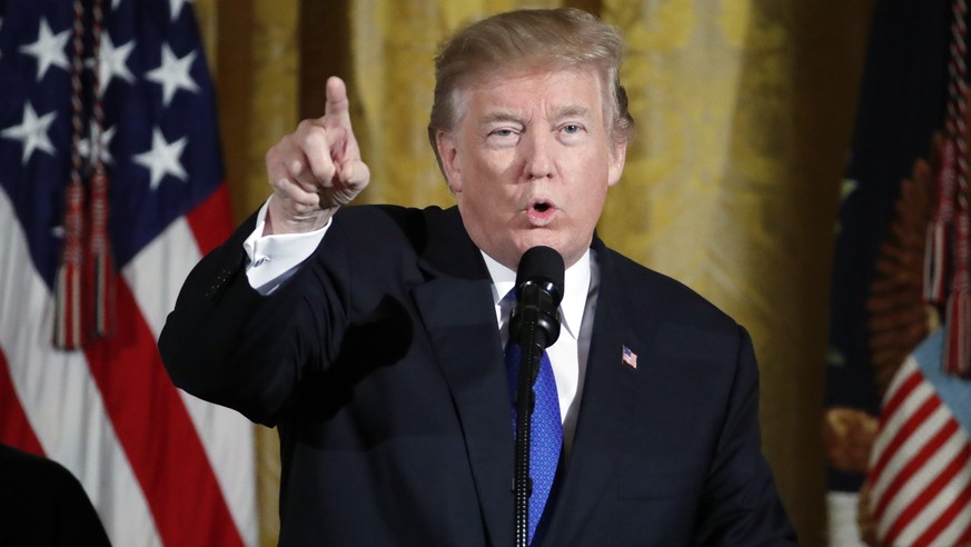 President Donald Trump speaks during a Hanukkah reception in the East Room of the White House, Thursday, Dec. 7, 2017, in Washington. (AP Photo/Alex Brandon)