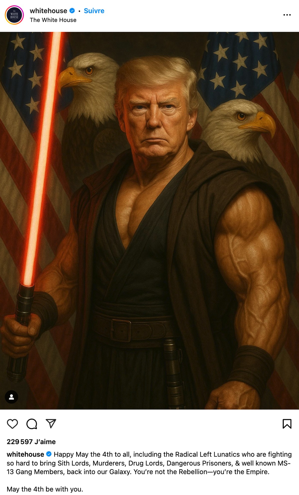 Le post de Donald Trump du dimanche 4 mai 2025