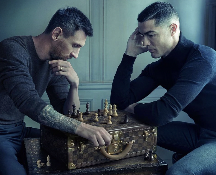 Lionel Messi Cristiano Ronaldo Schach Louis Vuitton Annie Leibovitz