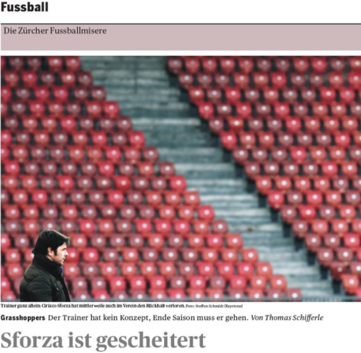 Die Schlagzeile des Tages-Anzeigers am 17. März 2012.