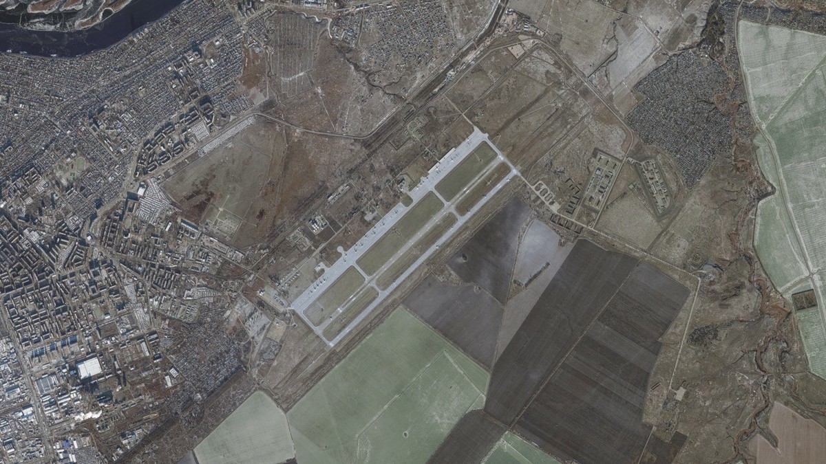 ENGELS AIR BASE, SAEATOV OBLAST, RUSSIA -- DECEMBER 3, 2022: A Maxar satellite imagery of Engels Air Base in Saratov Oblast, Russia. Please use: Satellite image (c) 2022 Maxar Technologies.