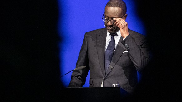 Tidjane Thiam, CEO Credit Suisse, spricht am Europa Forum in Luzern am Mittwoch, 4. Dezember 2019. (KEYSTONE/Alexandra Wey)