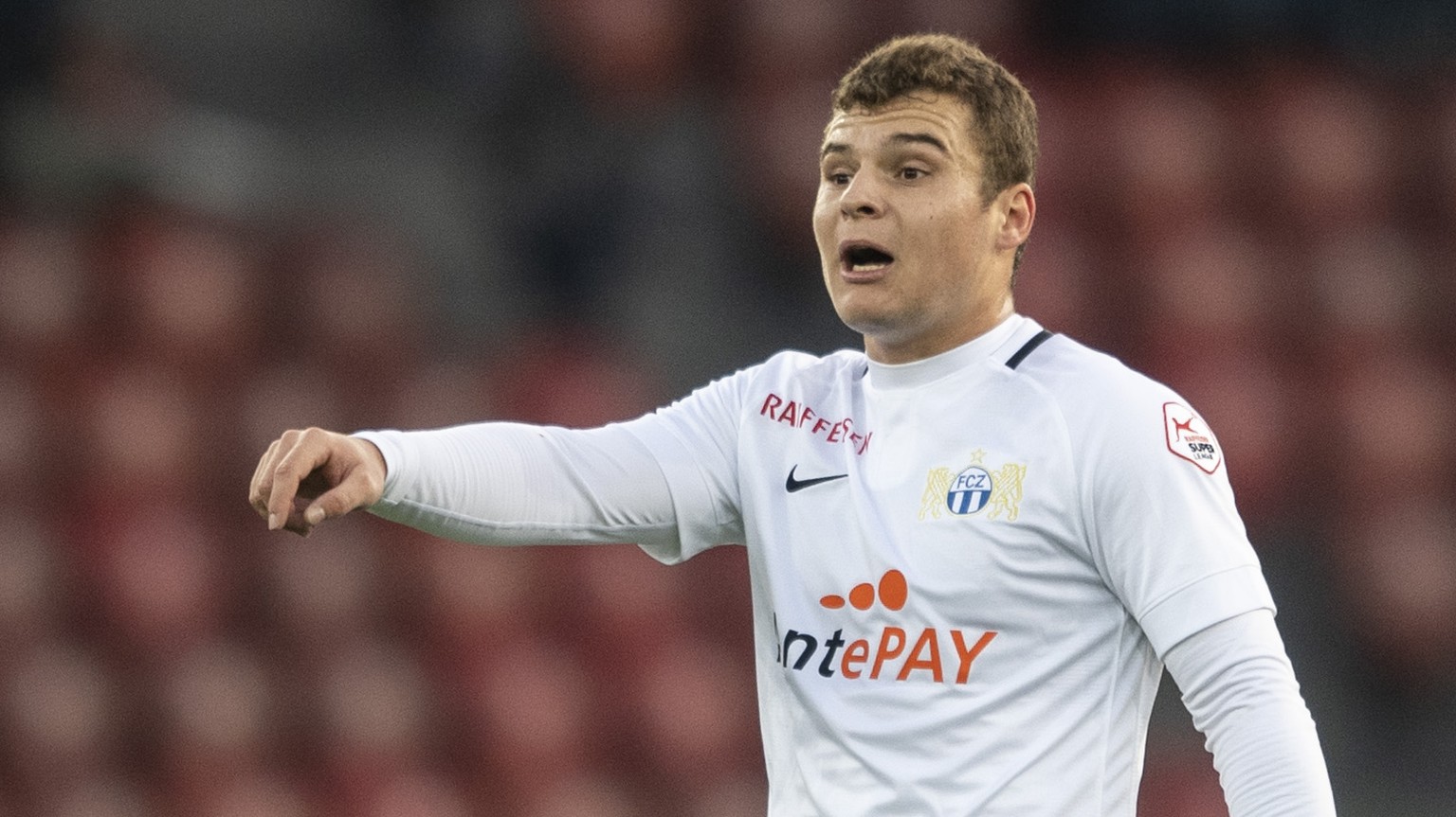 Zuerichs Vasilije Janjicic spricht im Fussball Meisterschaftsspiel der Super League zwischen dem FC Zuerich und dem FC Sion im Letzigrund, am Sonntag, 10. November 2019 in Zuerich. (KEYSTONE/Ennio Lea ...