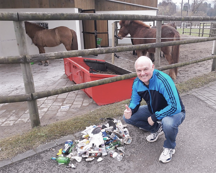 Jörg Meinhardt sammelte an einem Tag über 140 Liter Müll entlang der Strassen in der Region Uster ein.