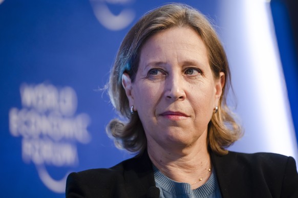 epa09971863 Susan Wojcicki, Chief Executive Officer of YouTube USA, attends a panel conversation at the 51st annual meeting of the World Economic Forum (WEF) in Davos, Switzerland, 24 May 2022. The fo ...